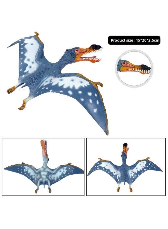 Simulation Pterosaur Model Dinosaur Animal Toy Fengshen Pterosaur Ancient Magic Pterosaur Toothless Pterosaur Children Boy Ornaments-Color:M5036 Blue Ancient Magic Pterosaur (mouth Movable) - Image 4